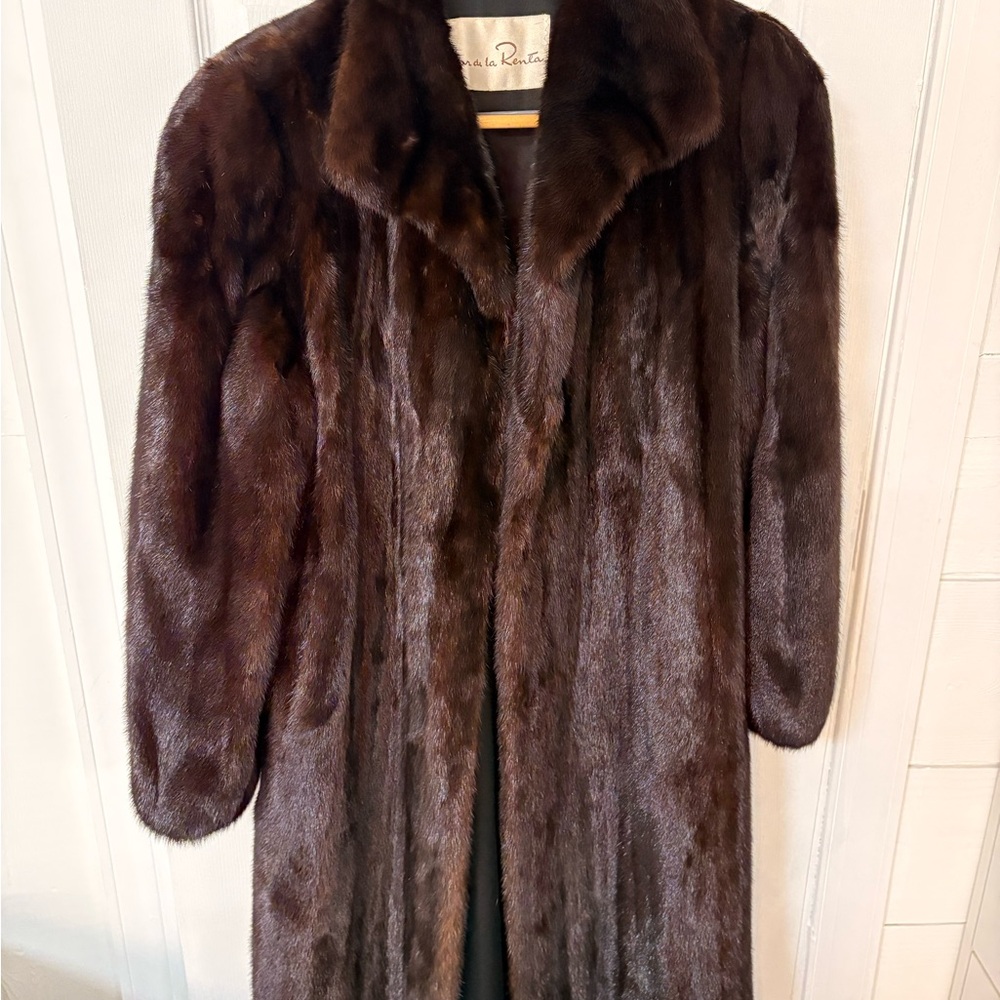 Oscar de la Renta Dark Brown Fur Coat